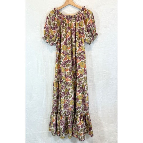 The Great The Chateau Maxi Dress Golden Lilac Flower Floral Silk - Picture 4 of 12